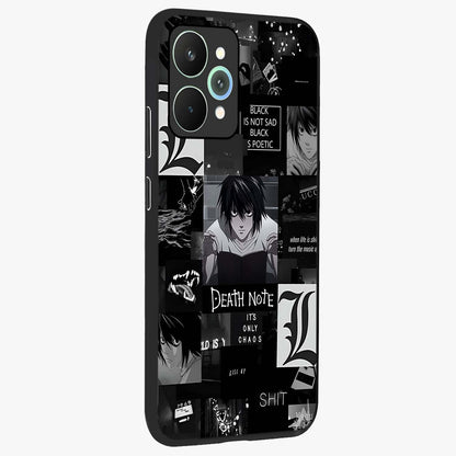 Midnight Chaos Mind Glass Case upright view showcasing expressive abstract artwork with bold dark theme.