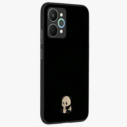Midnight Panda Love Glass Case upright view showcasing charming panda artwork with playful romantic theme.