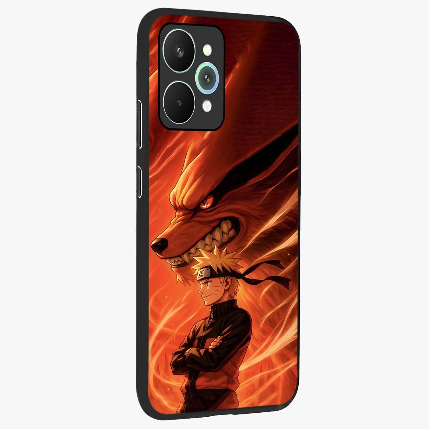 Nine Tails Legacy Glass Case upright view showcasing dramatic nine-tails artwork with intense anime themed design.