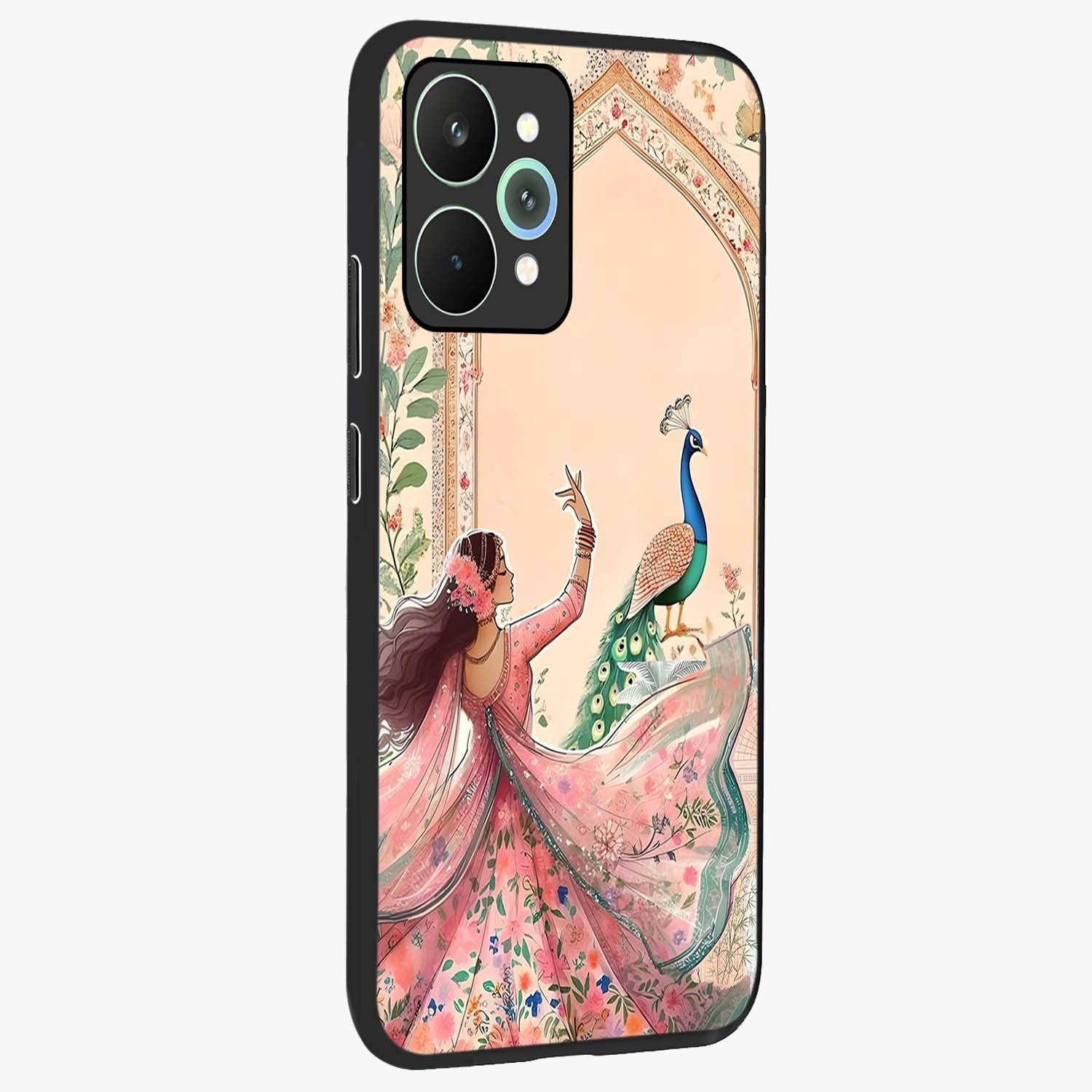 Royal Grace Muse Glass Case upright view showcasing stylish artistic artwork with sophisticated royal theme.