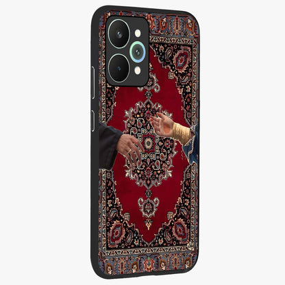 Royal Touch Reach Glass Case upright view showcasing stylish royal inspired artwork with graceful theme.