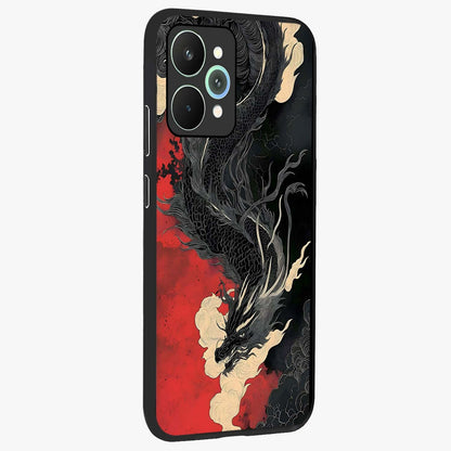 Shadow Dragon Fury Glass Case upright view showcasing intense dragon artwork with dramatic shadow theme.