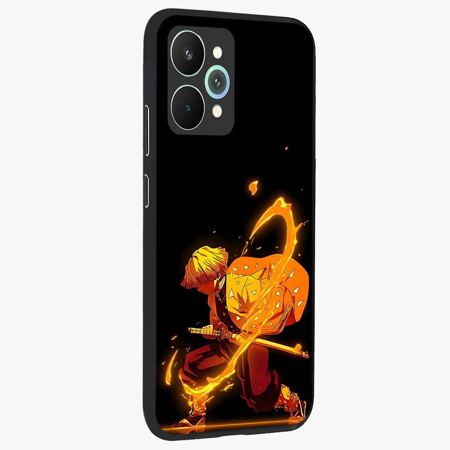 Thunder Flame Execution Glass Case upright view showcasing explosive flame artwork with dynamic action theme.