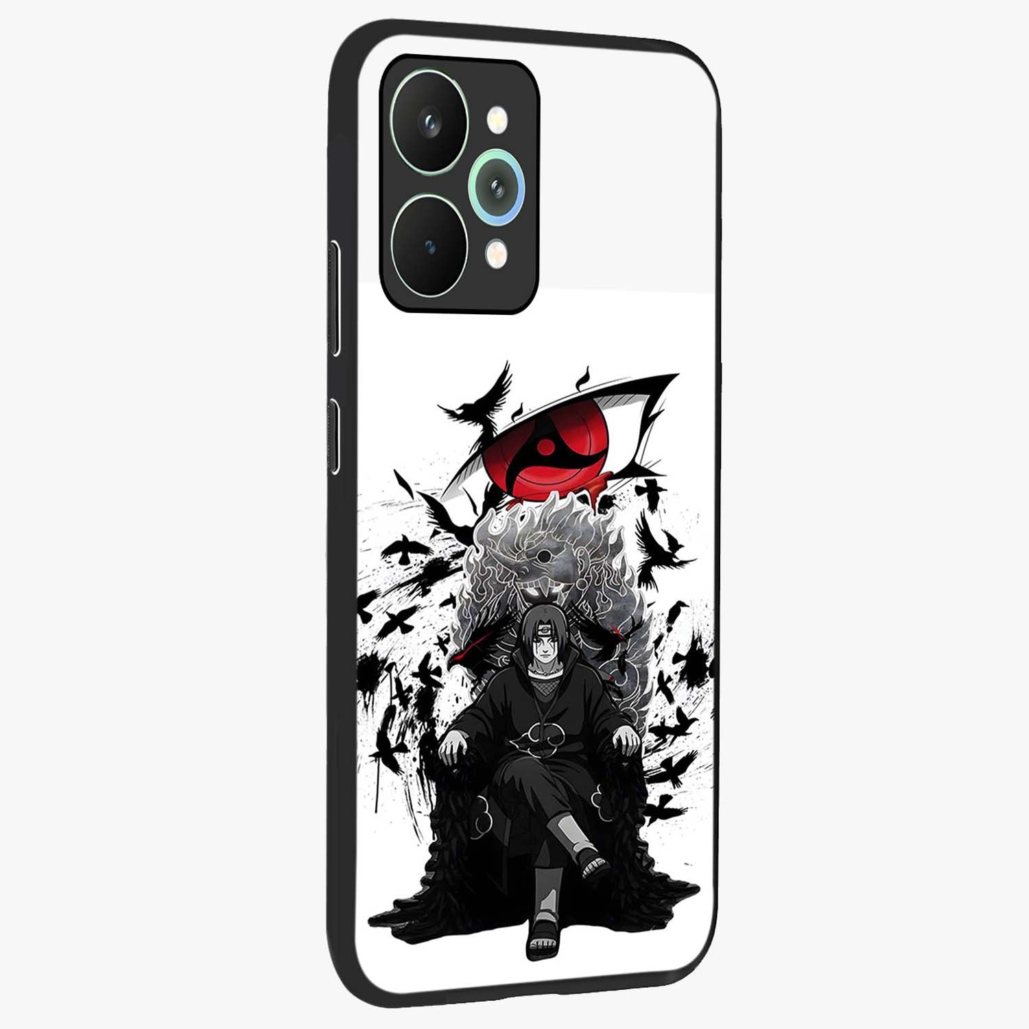 Uchiha Shadow Throne Glass Case upright view showcasing magical underwater galaxy artwork with vibrant cosmic theme.