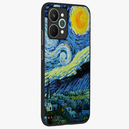 Van Gogh Art Glass Case upright view showcasing expressive painting style artwork with timeless artistic theme.
