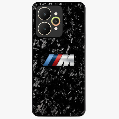 Carbon Speed Mark Glass Case showing flat back view with sporty carbon pattern artwork and glossy glass finish.