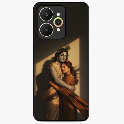 Divine Eternal Love Glass Case showing flat back view with spiritual love themed artwork and glossy glass finish.