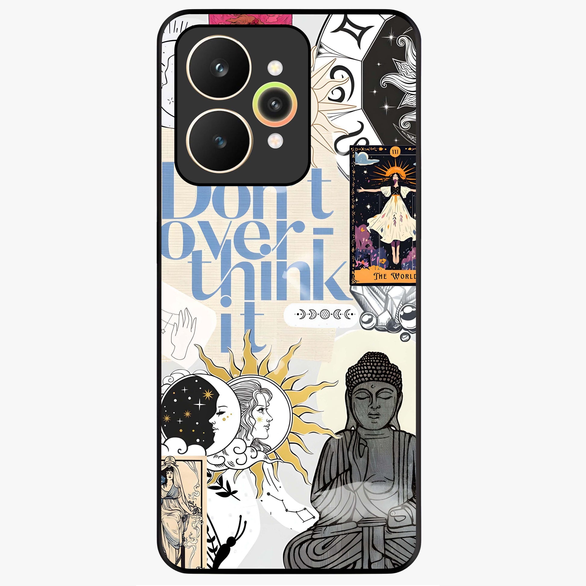 Ethereal Thoughts Glass Case showing flat back view with dreamy artistic artwork and glossy glass finish.
