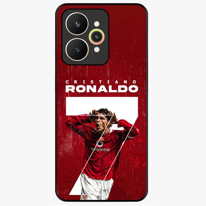 Goal Celebration Legacy Glass Case showing flat back view with football celebration inspired artwork and glossy glass finish.