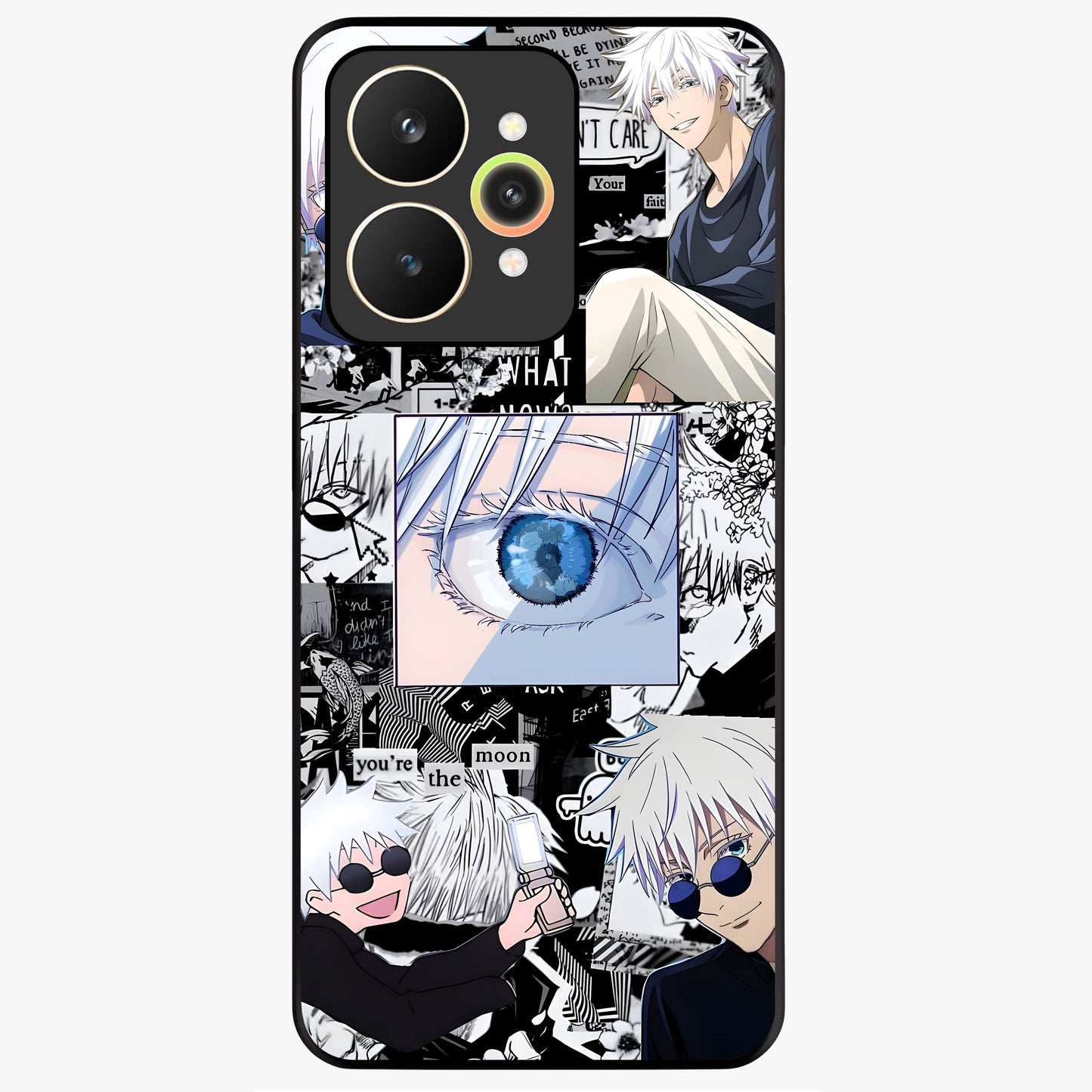 Infinity Sorcerer Chaos Glass Case showing flat back view with mystical sorcerer themed artwork and glossy glass finish.