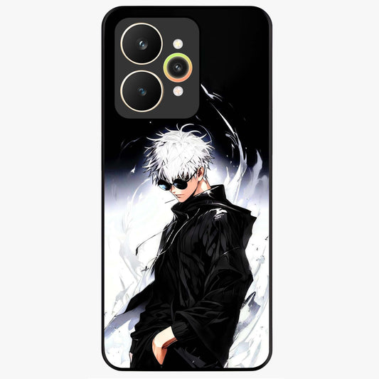 Limitless Shadow King Glass Case showing flat back view with powerful shadow warrior artwork and glossy glass finish.