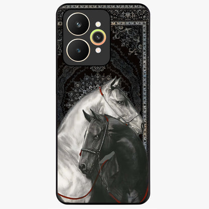 Majestic Ride Legacy Glass Case showing flat back view with powerful automotive inspired artwork and glossy glass finish.