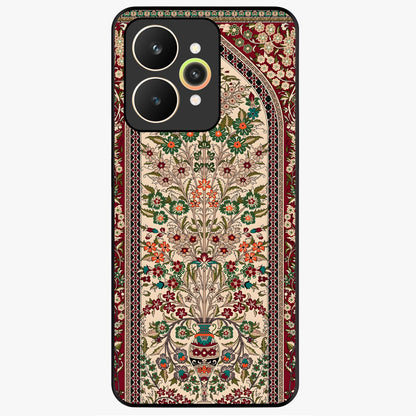 Persian Inspired Glass Case showing flat back view with ornate Persian style pattern artwork and glossy glass finish.