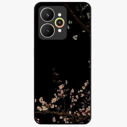 Petal Moon Light With Custom Name Glass Case showing flat back view with floral moonlight artwork and personalized name design.