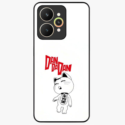 Playful Spirit Charm Glass Case showing flat back view with cheerful charm themed artwork and glossy glass finish.