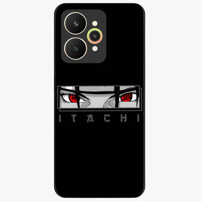 Scarlet Gaze Dominance Glass Case showing flat back view with striking red themed artwork and glossy glass finish.