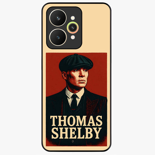 Vintage Mafia Authority Glass Case showing flat back view with bold vintage mafia inspired artwork and glossy glass finish.