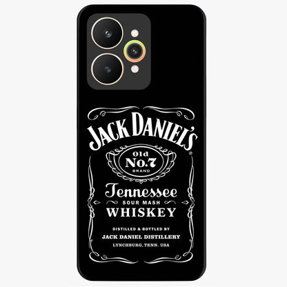 Vintage Whiskey Heritage Glass Case showing flat back view with classic whiskey inspired artwork and glossy glass finish.