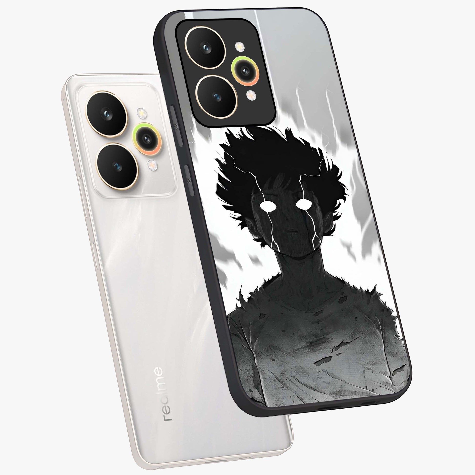 Awakened Inner Rage Glass Case displayed in angled mockup highlighting powerful graphic design and bold artistic theme.