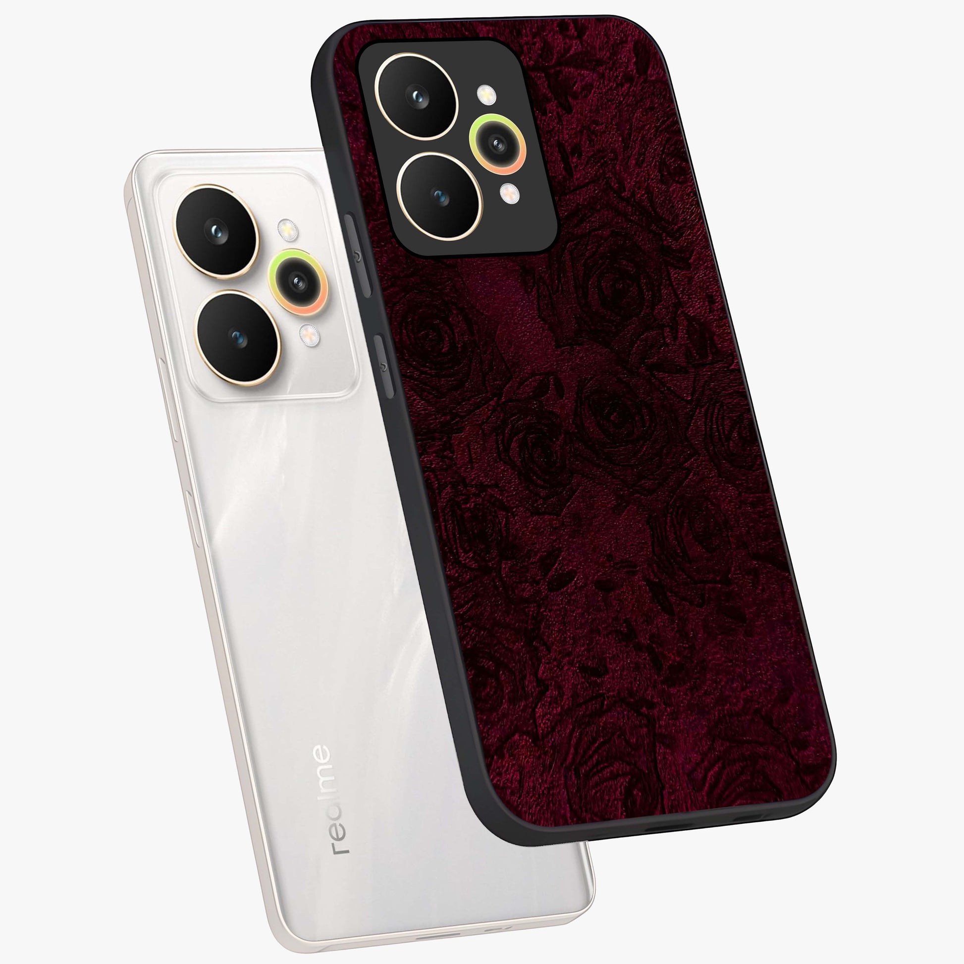 Crimson Fade Flow Glass Case displayed in angled mockup highlighting smooth gradient design with modern aesthetic style.
