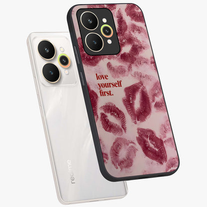 Crimson Kiss Love Glass Case displayed in angled mockup highlighting bold love inspired design with modern aesthetic style.