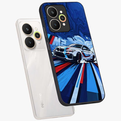 Drift Power Rush Glass Case displayed in angled mockup highlighting powerful drift car design with sporty aesthetic style.