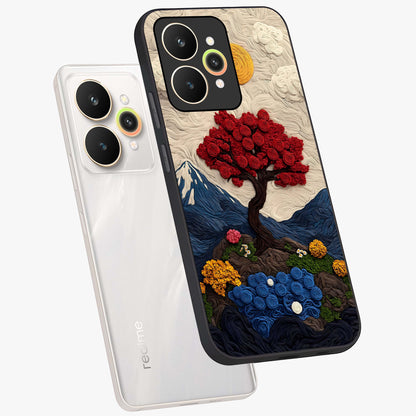 Eternal Nature Tapestry Glass Case displayed in angled mockup highlighting detailed botanical pattern with artistic aesthetic.
