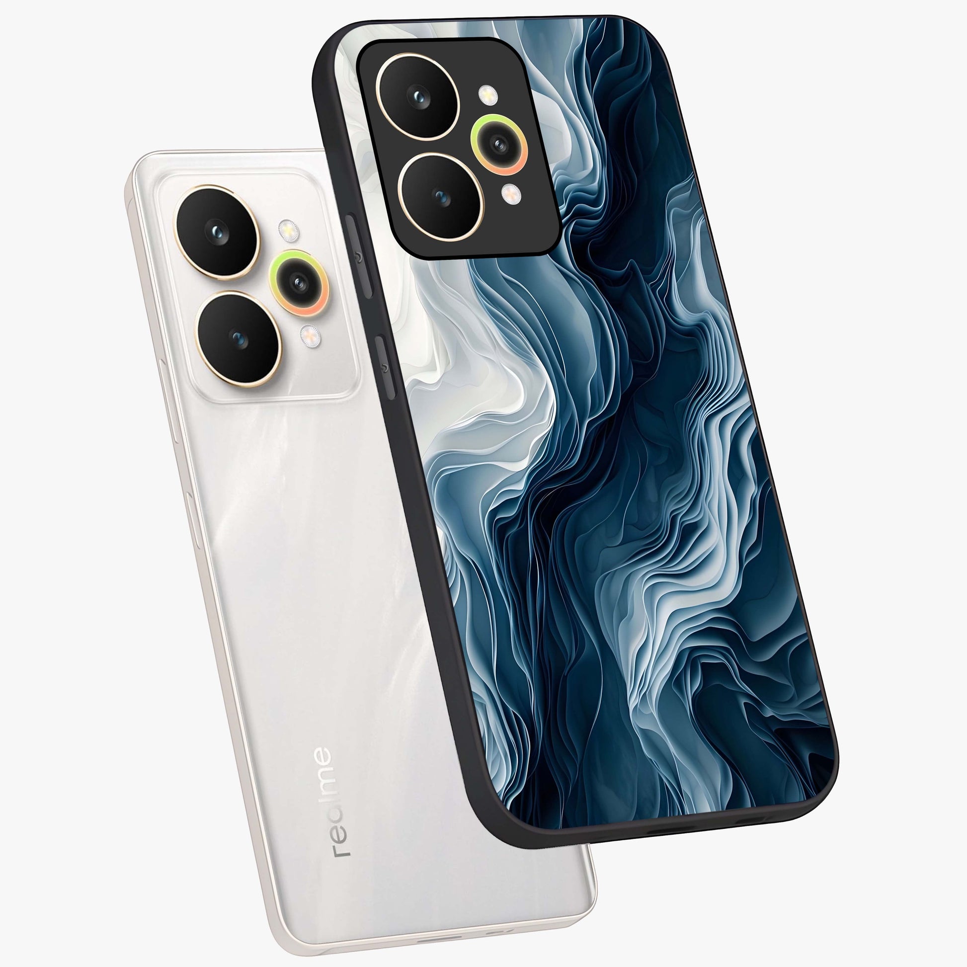Ethereal Paper Marble Glass Case displayed in angled mockup highlighting elegant marble pattern with modern aesthetic style.
