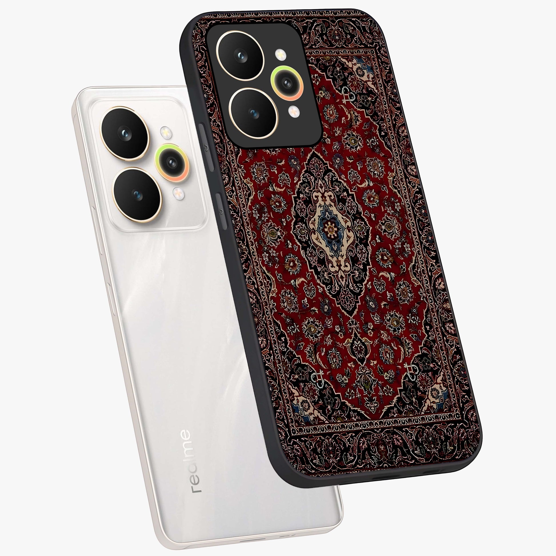 Heritage Carpet Royale Glass Case displayed in angled mockup highlighting intricate royal carpet design with heritage aesthetic.