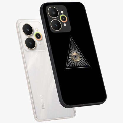 Illuminati Evil Glass Case displayed in angled mockup highlighting dark occult inspired design with bold aesthetic style.