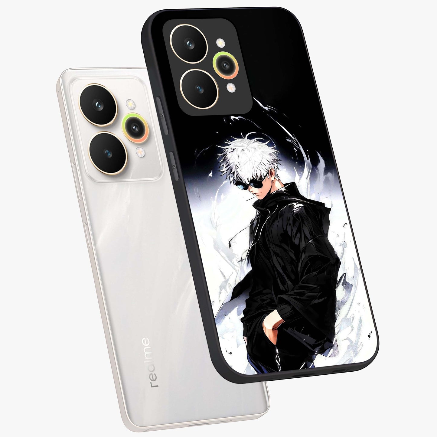 Limitless Shadow King Glass Case displayed in angled mockup highlighting dramatic dark hero design with intense aesthetic.