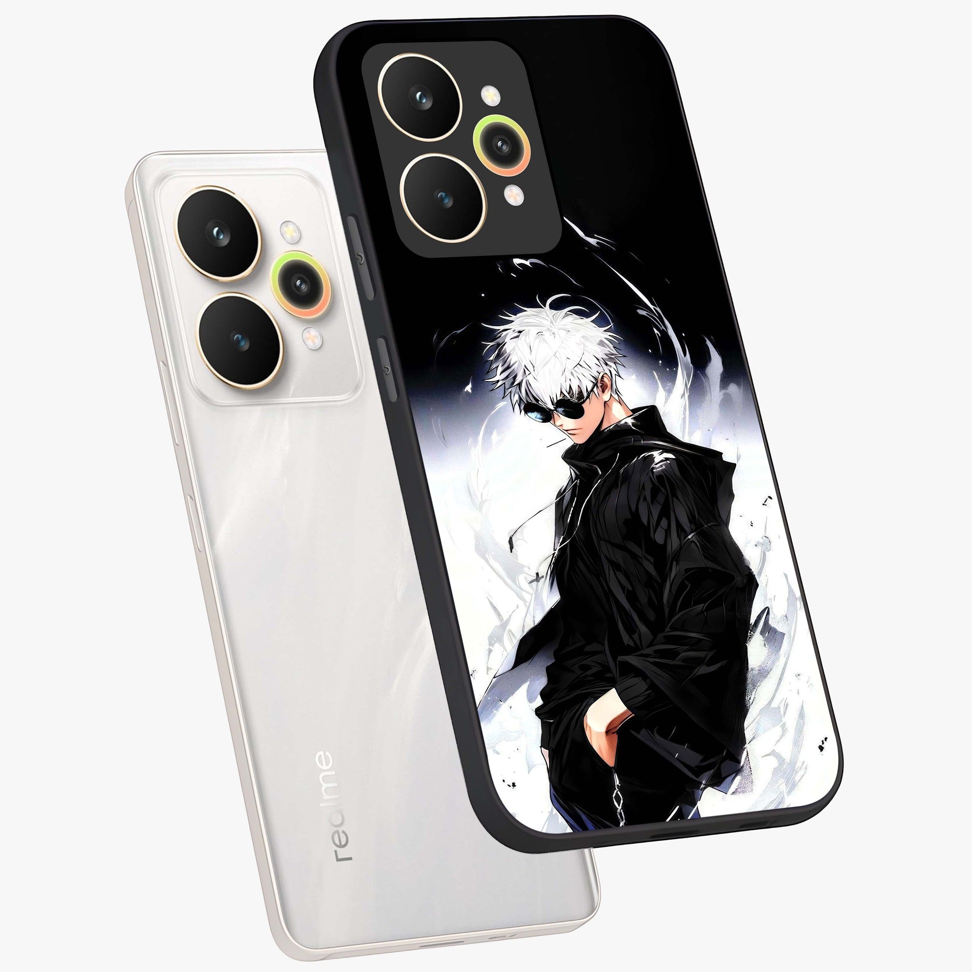 Limitless Shadow King Glass Case displayed in angled mockup highlighting dramatic dark hero design with intense aesthetic.
