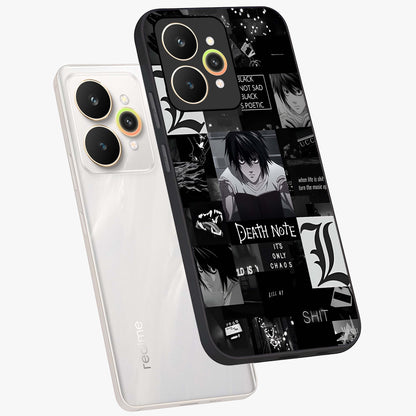Midnight Chaos Mind Glass Case displayed in angled mockup highlighting chaotic artistic design with dramatic midnight aesthetic.