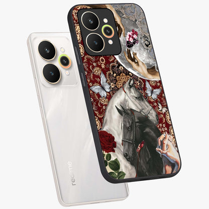 Moonlit Royal Stallion Glass Case displayed in angled mockup highlighting powerful stallion illustration with royal night aesthetic.