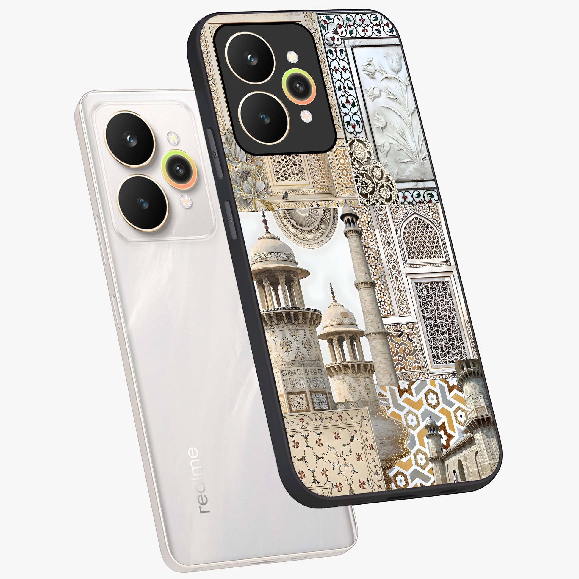 Mughal Marble Legacy Glass Case displayed in angled mockup highlighting elegant heritage marble artwork with royal aesthetic.