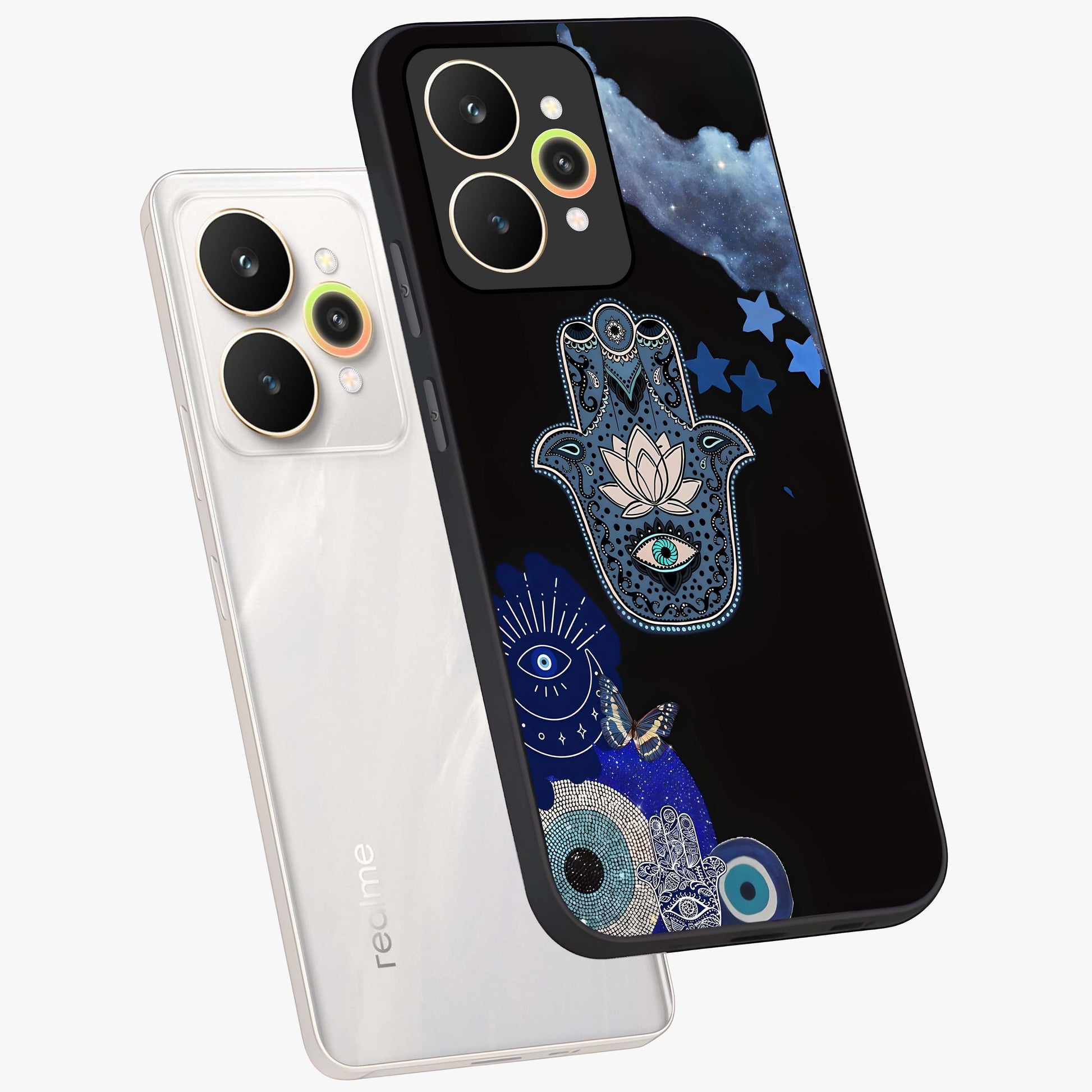 Mystic Hand Aura Glass Case displayed in angled mockup highlighting magical aura design with spiritual aesthetic style.