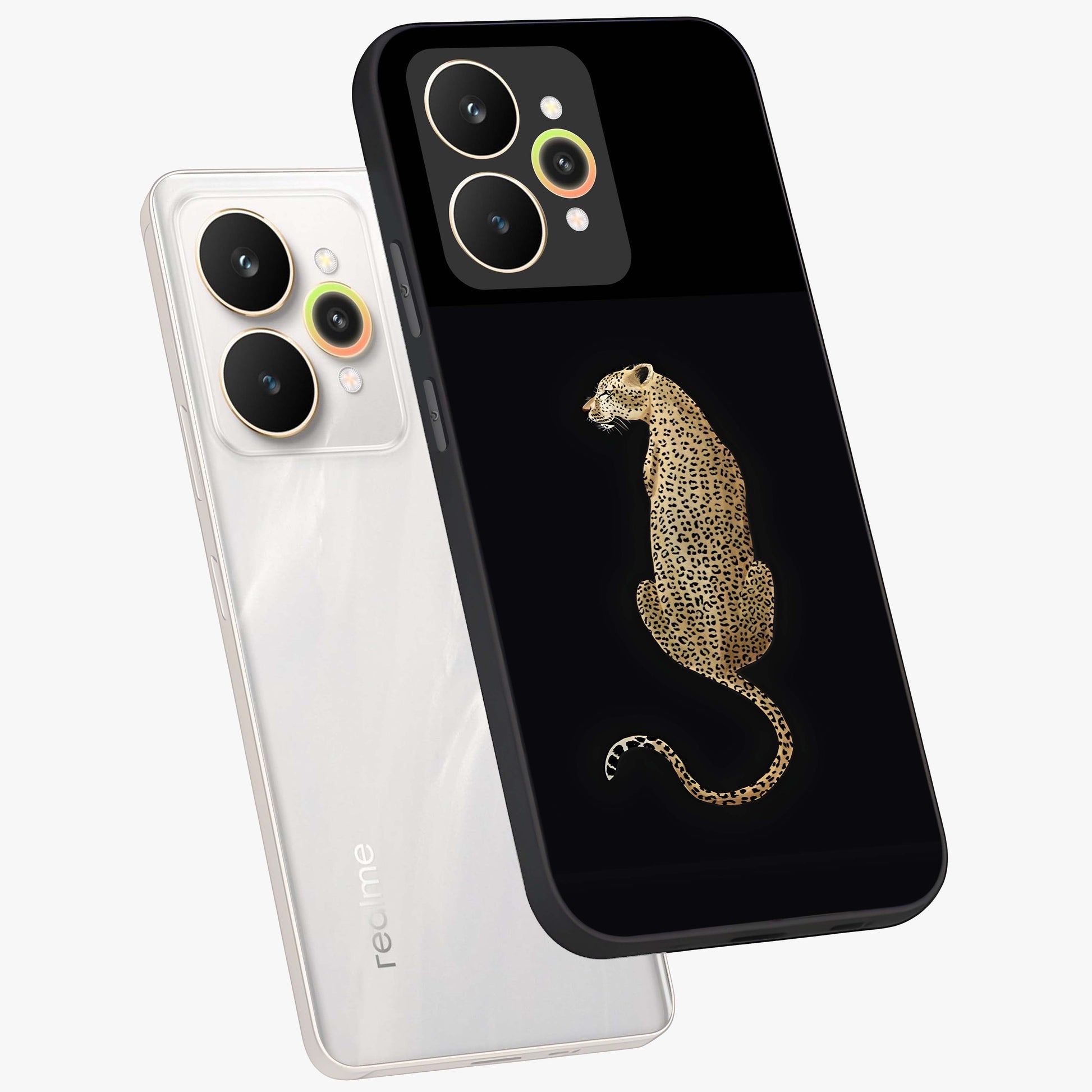 Regal Leopard Glass Case displayed in angled mockup highlighting powerful animal illustration with stylish wild aesthetic.