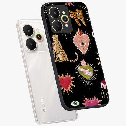 Sacred Jungle Heart Glass Case displayed in angled mockup highlighting lush tropical design with natural aesthetic style.