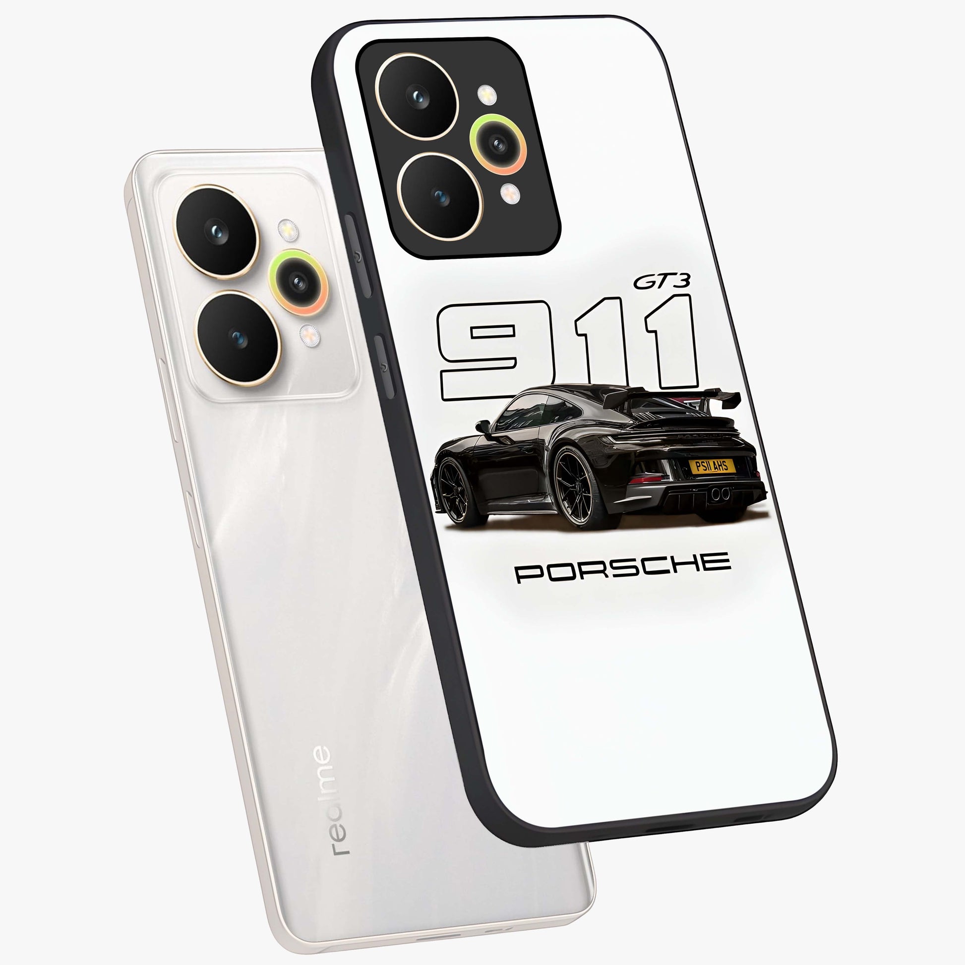 Turbo Legacy Icon Glass Case displayed in angled mockup highlighting dynamic automotive design with performance aesthetic.