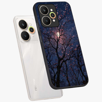 Twilight Sakura Serenade Glass Case displayed in angled mockup highlighting delicate sakura flower design with dreamy aesthetic.
