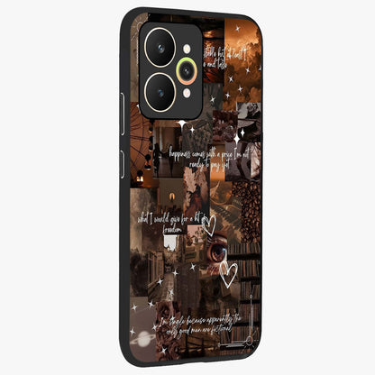 Bittersweet Aesthetic Chaos Glass Case upright view showcasing bold artistic chaos design with modern aesthetic style.