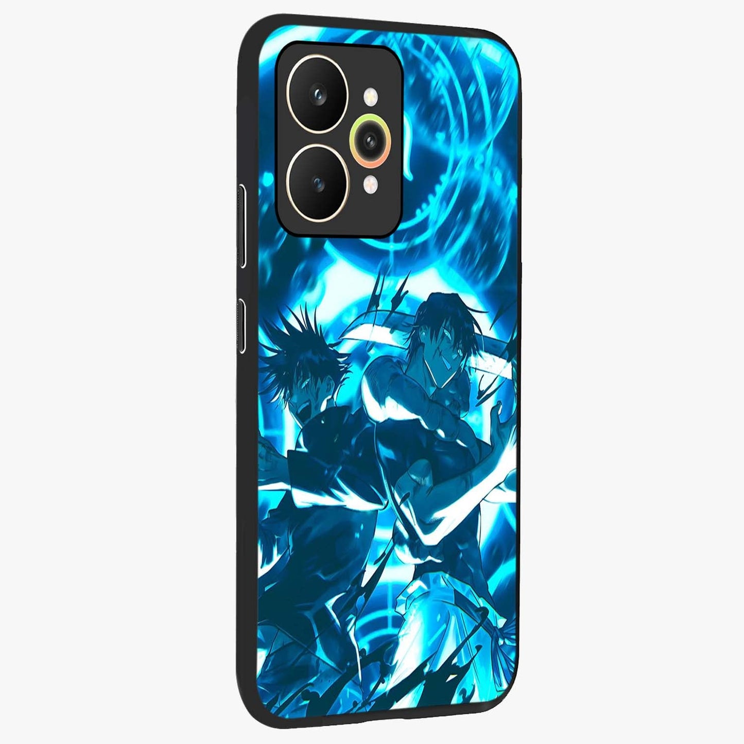 Cursed Energy Clash Glass Case upright view showcasing dramatic clash artwork with bold supernatural theme.