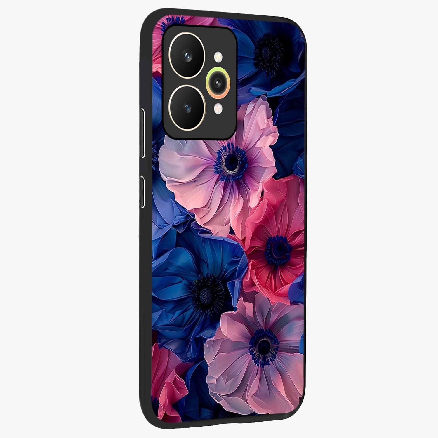Flower Paper Art Pattern Glass Case upright view showcasing decorative paper floral artwork with creative craft style.
