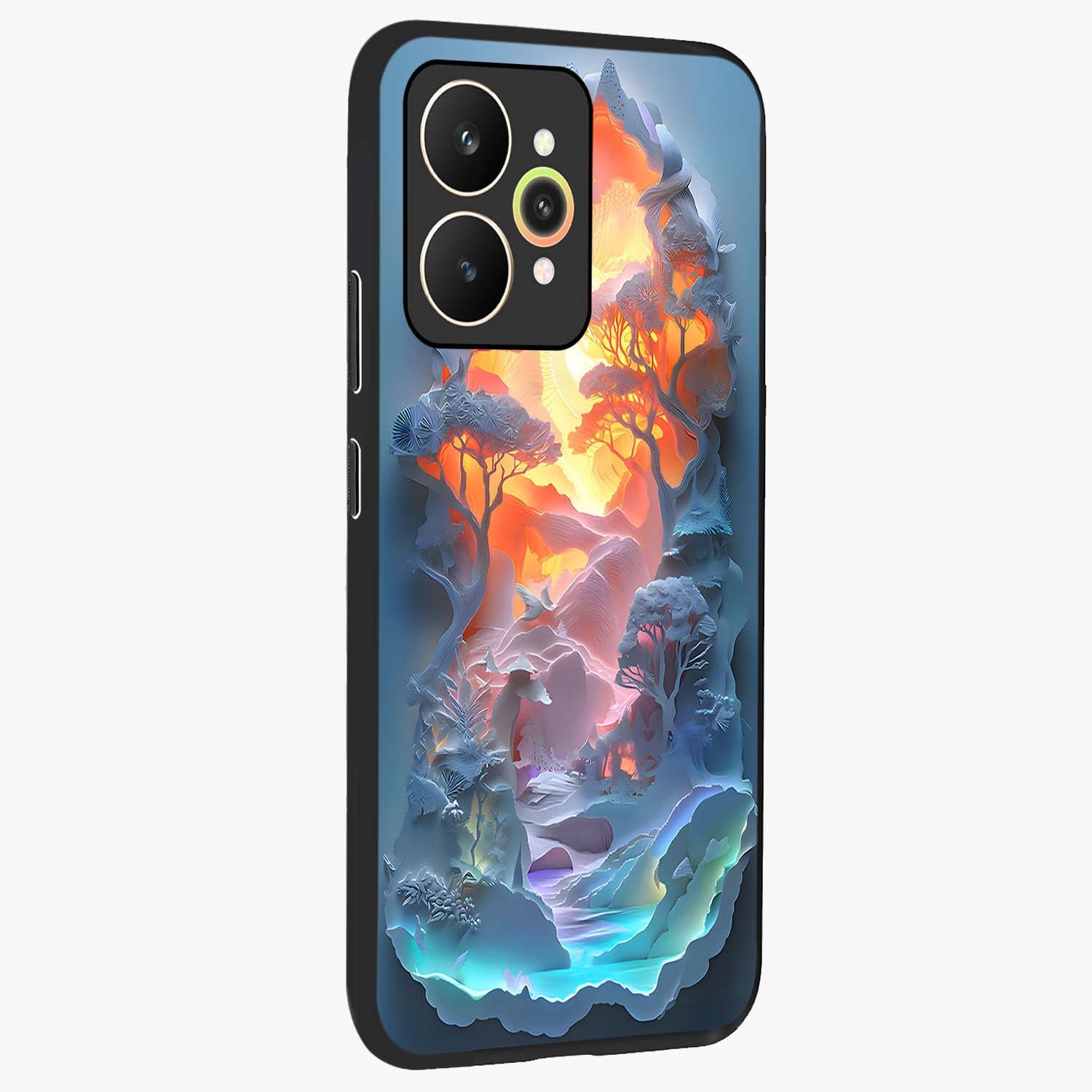 Glow Forest Portal Glass Case upright view showcasing enchanted forest portal artwork with fantasy nature theme.