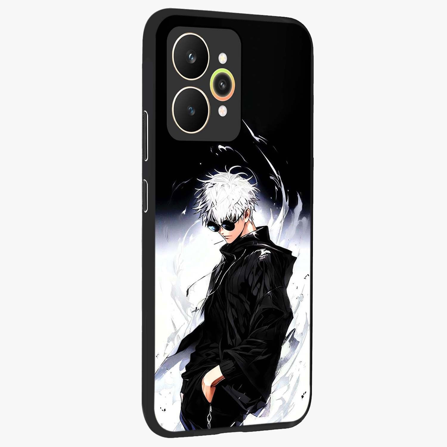 Limitless Shadow King Glass Case upright view showcasing bold shadow warrior artwork with epic fantasy theme.