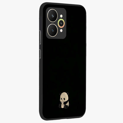 Midnight Panda Love Glass Case upright view showcasing charming panda artwork with playful romantic theme.