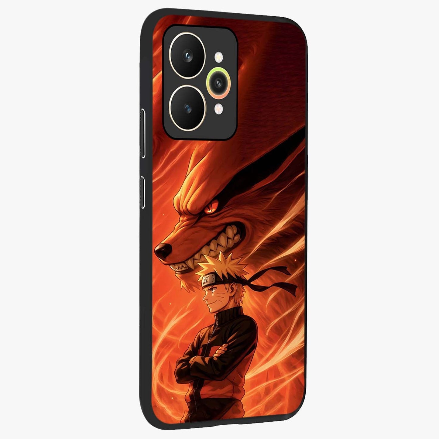 Nine Tails Legacy Glass Case upright view showcasing dramatic nine-tails artwork with intense anime themed design.
