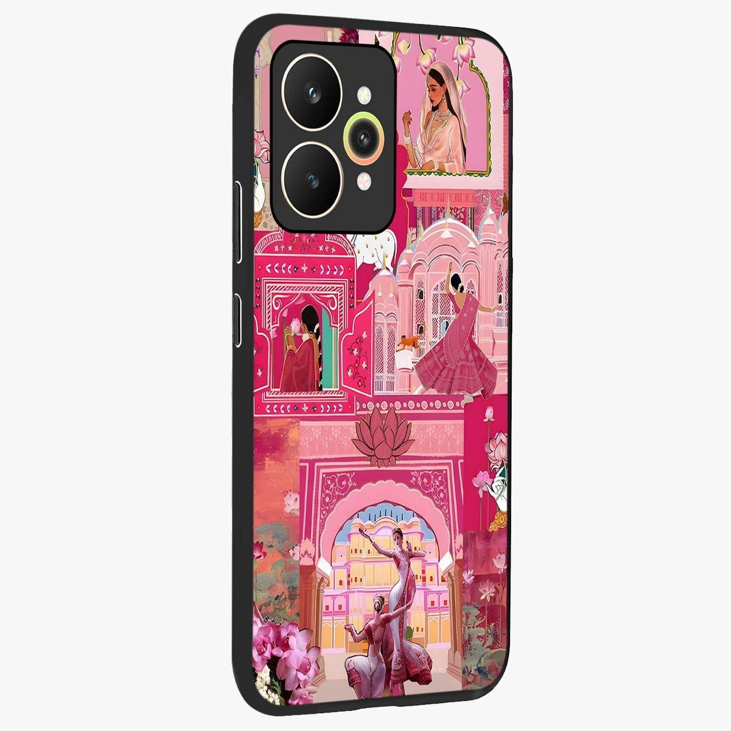 Pink Palace Muse Glass Case upright view showcasing artistic palace artwork with graceful royal theme.