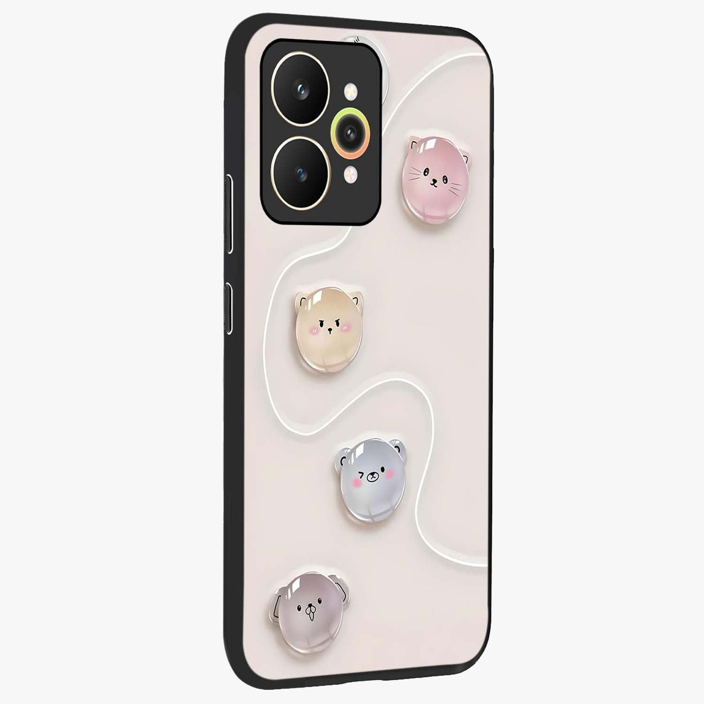 Puffy Face Parade Glass Case upright view showcasing adorable character artwork with cheerful animated theme.