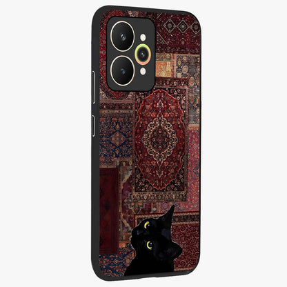 Regal Magic Cat Apple Glass Case upright view showcasing charming cat artwork with playful magical theme.